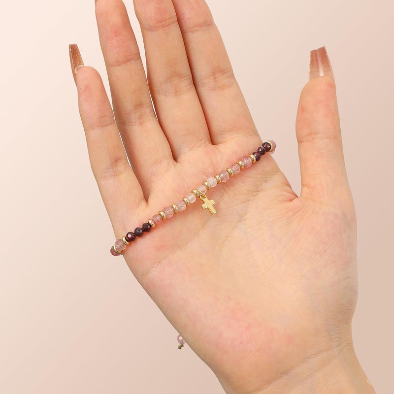 Pavolini Christian Gifts for Women, Cross Bracelet, Christian Gifts, Inspirational Gifts for Women, Natural Stone Bracelets, Religious Gifts for Woman - Image 4